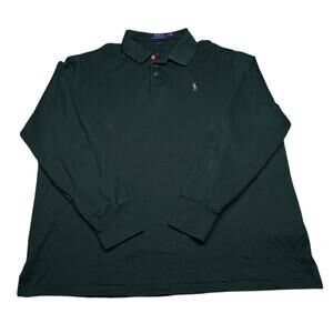 Polo Ralph Lauren Classic Fit Long Sleeve Polo Shirt Green Mens XL Pony Logo